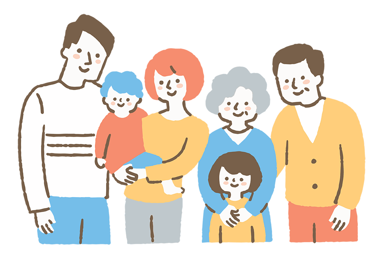 ３世代家族のイラスト
